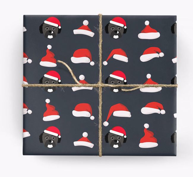 'Santa Hat' Wrapping Paper with your {breedFullName} Icon Pattern