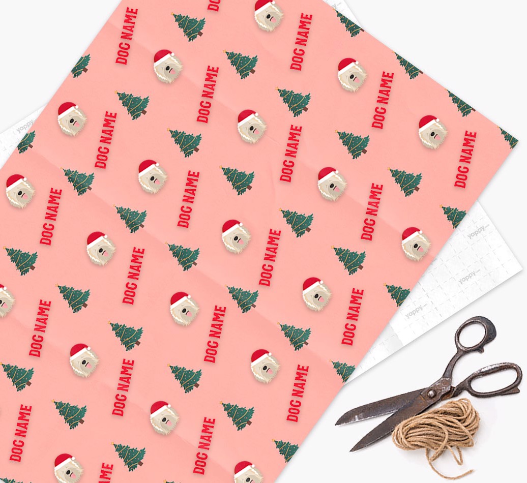 Icons & Trees: Personalized {breedFullName} Wrapping Paper