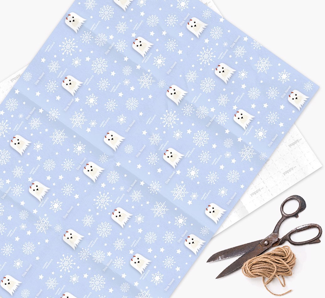 'Happy Holidays' - Personalized {breedFullName} Christmas Wrapping Paper - flat