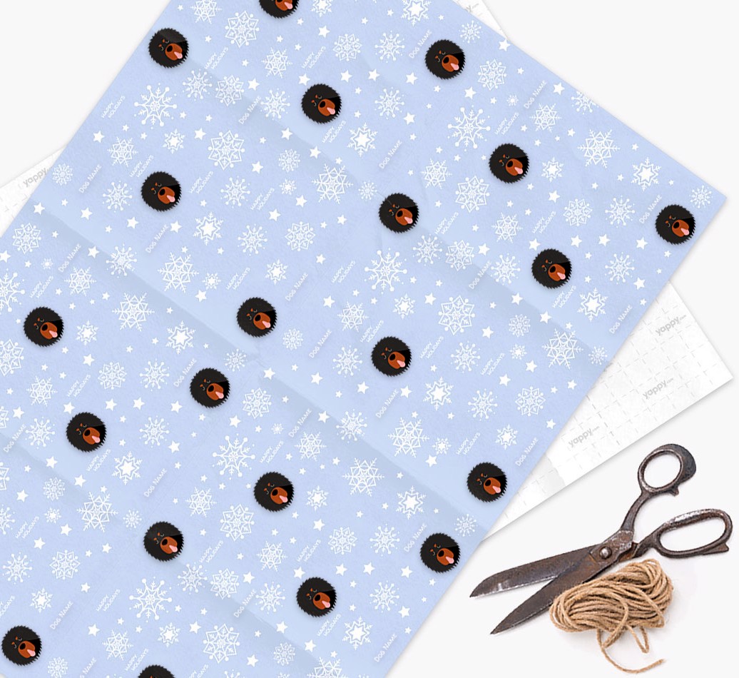 'Happy Holidays' - Personalised {breedFullName} Christmas Wrapping Paper - flat