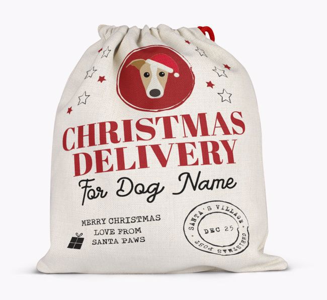 Want For Christmas Is A Pug Personalised Green Christmas Present Santa Sack 