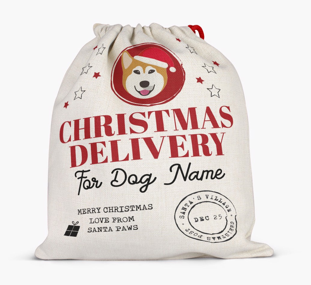 'Christmas Delivery' - Personalized {breedCommonName} Santa Sack - Full
