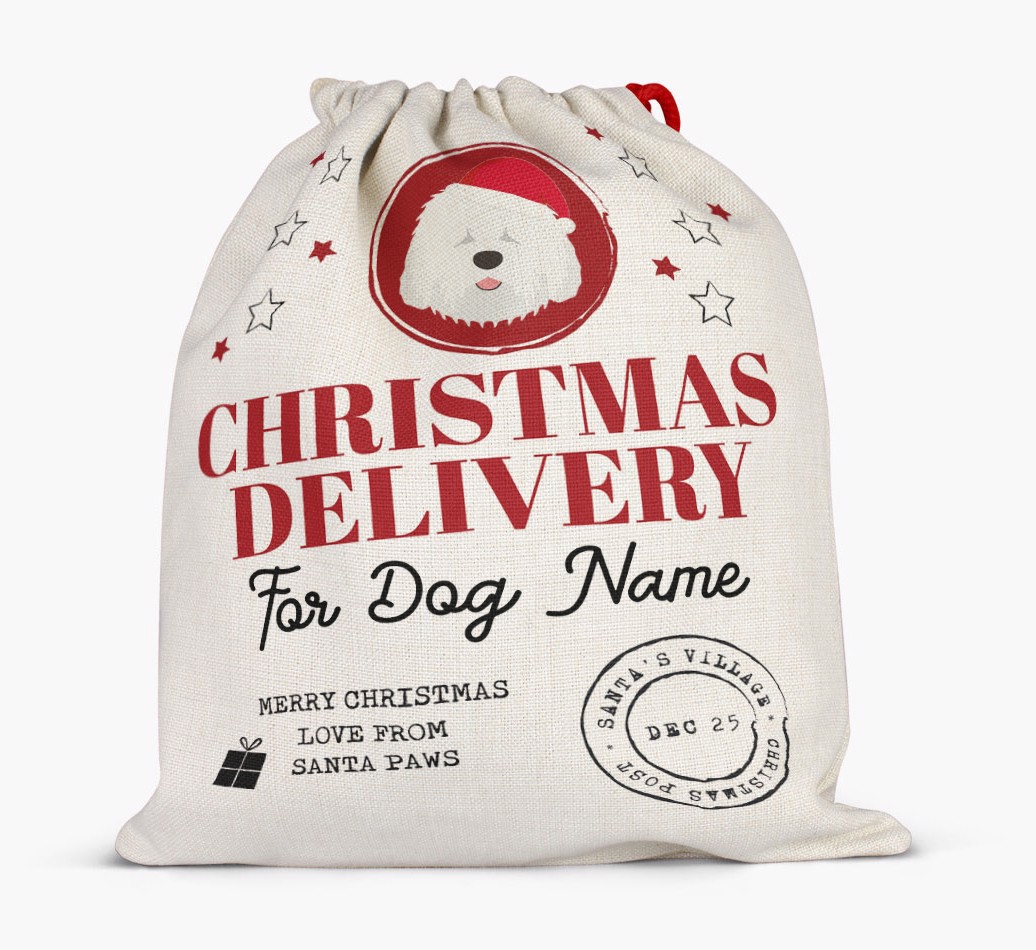 'Christmas Delivery' - Personalized {breedCommonName} Santa Sack - Full