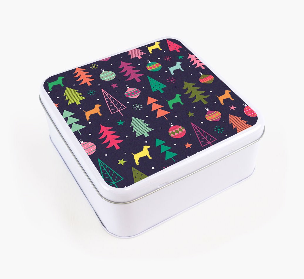 'Christmas Pattern' - Personalised Treat Tin for Your {breedFullName}