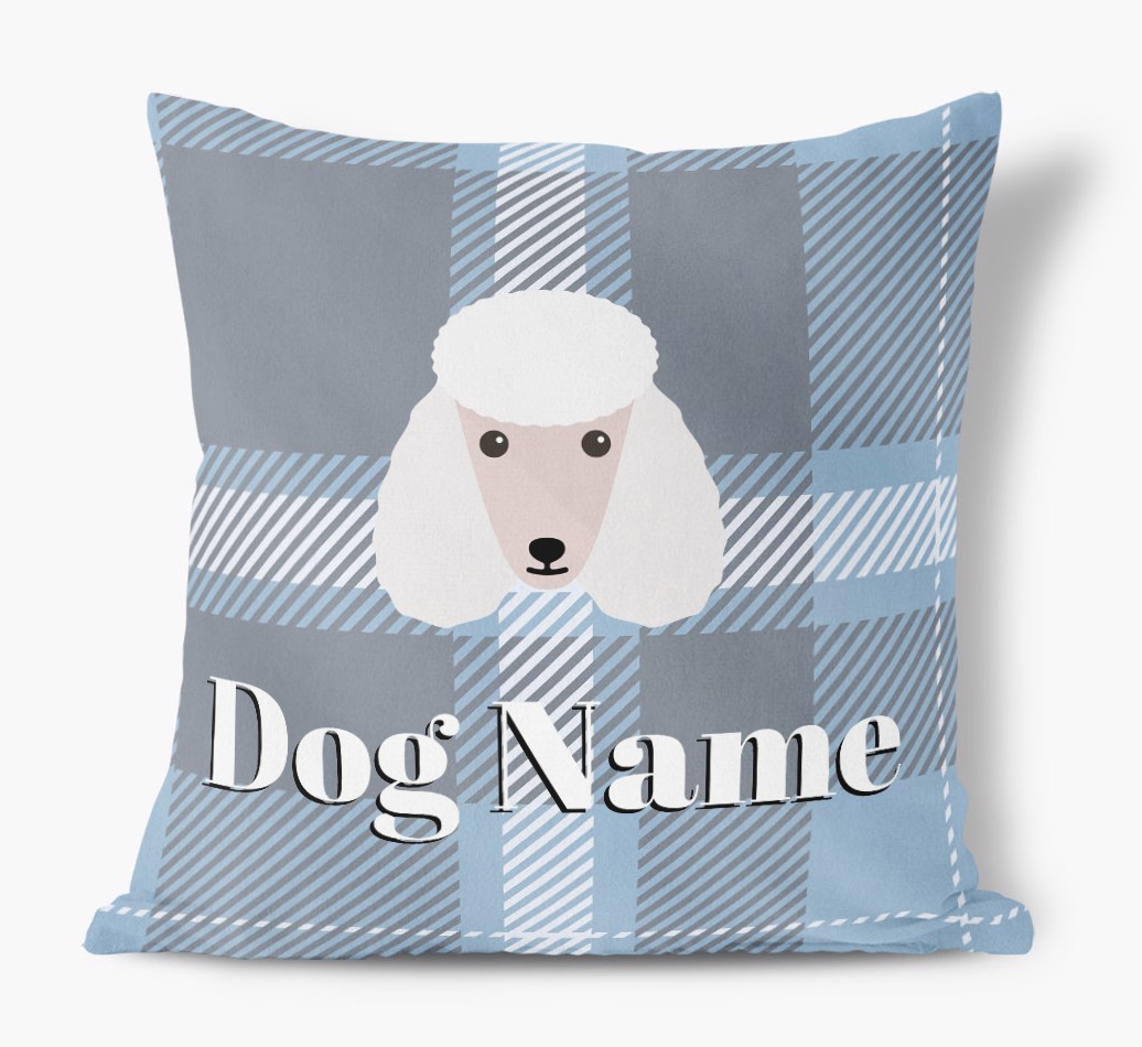 Tartan Pattern: Personalised {breedFullName} Soft Touch Cushion - front view