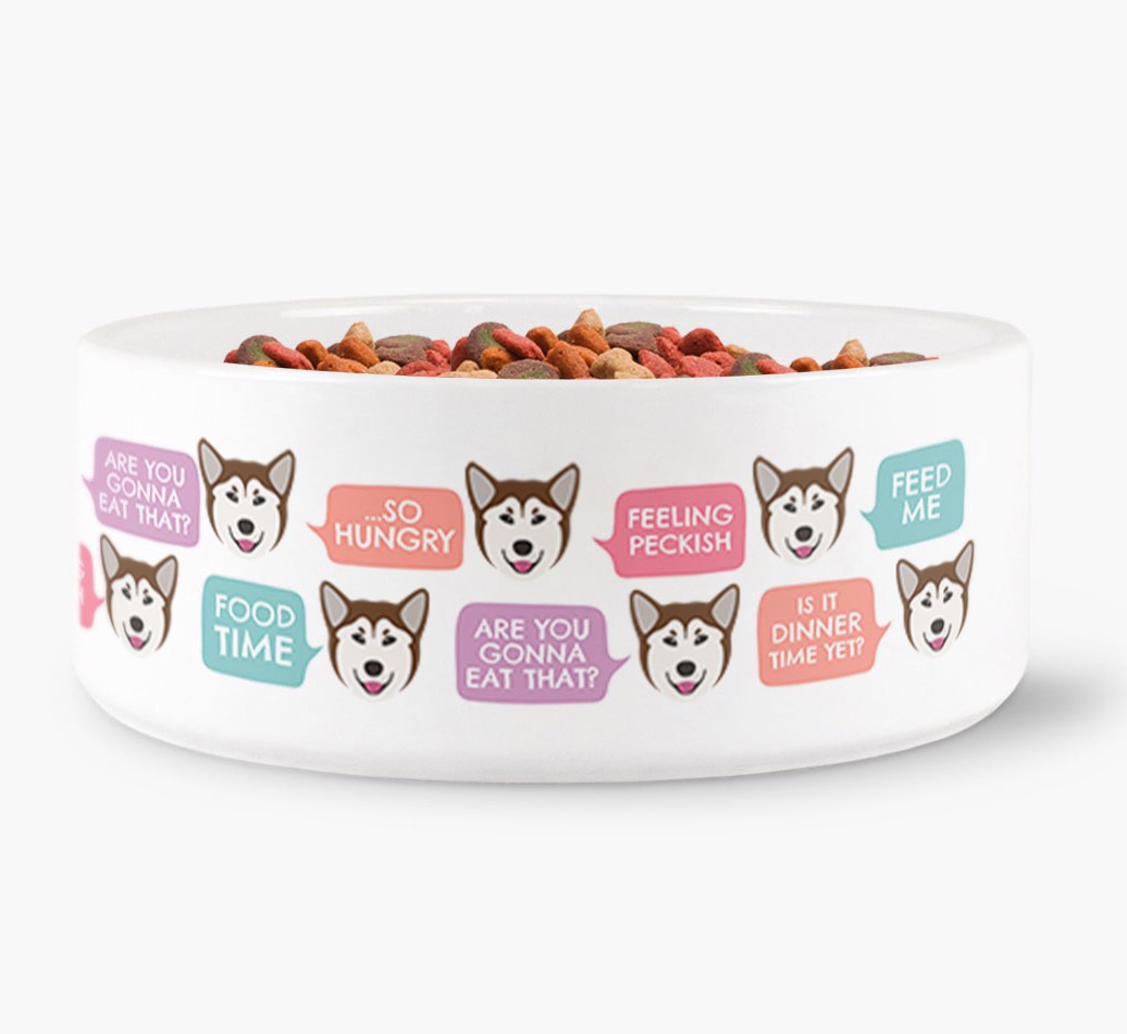'Speech Bubble Dog Bowl for your {breedFullName} front view