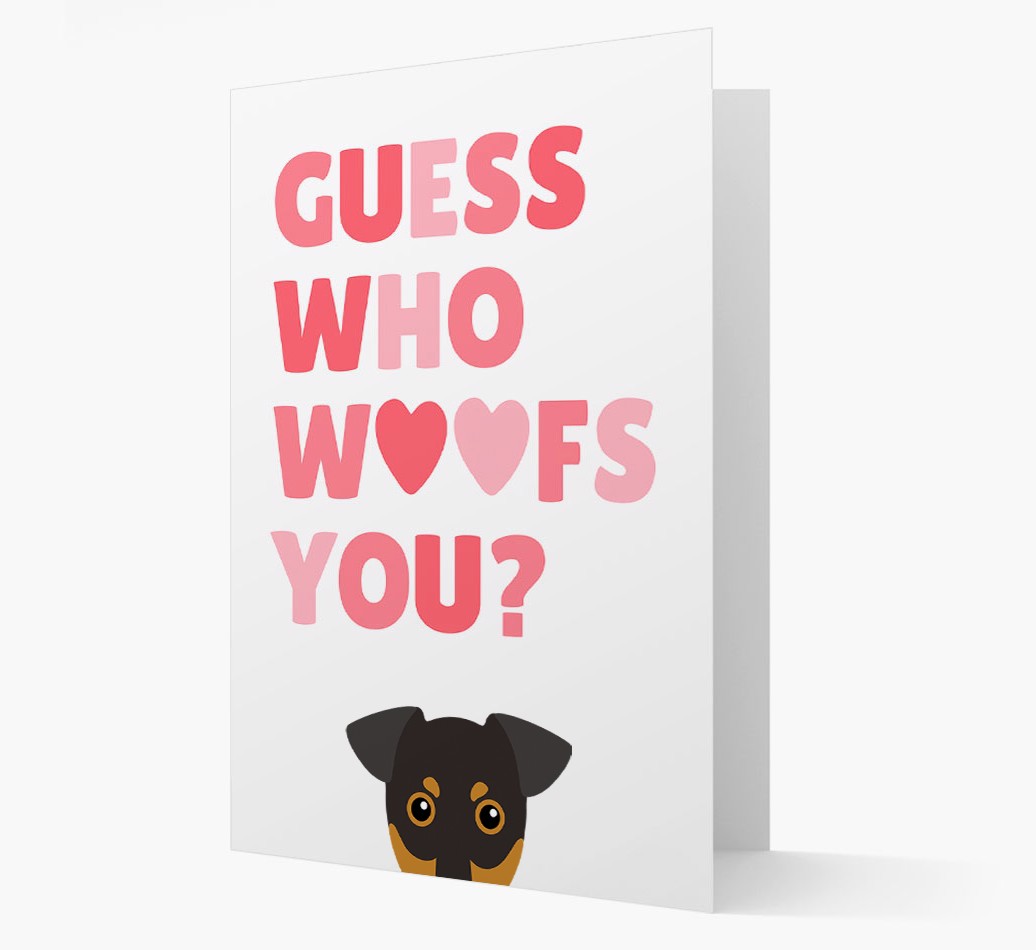 'Guess Who Woofs You?' - Personalised {breedFullName} Card- front