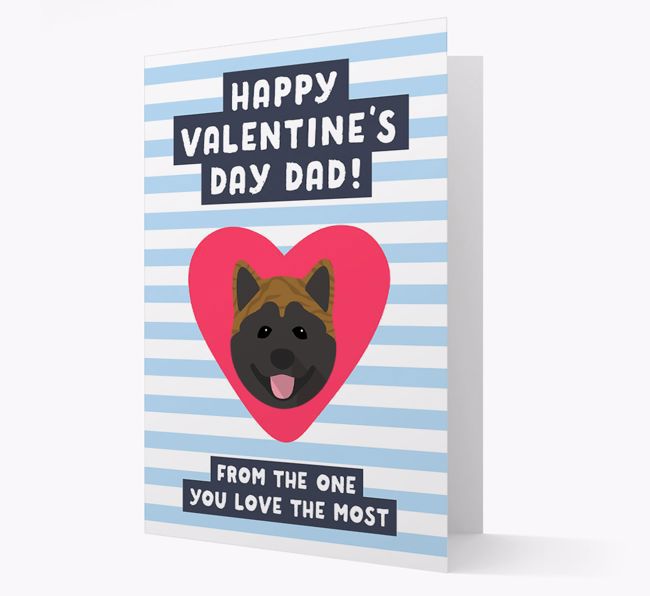 'Happy Valentine's Day Dad' Card with your {breedFullName} Icon