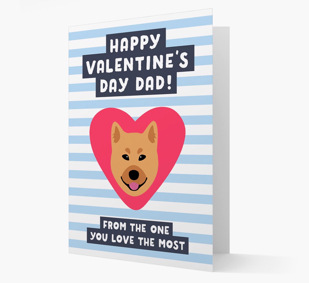 'Happy Valentine's Day Dad' - Personalized {breedFullName} Card- front