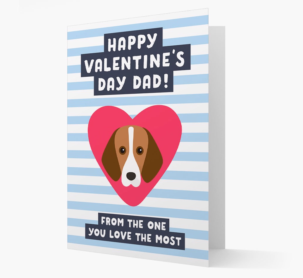'Happy Valentine's Day Dad' - Personalised {breedFullName} Card- front