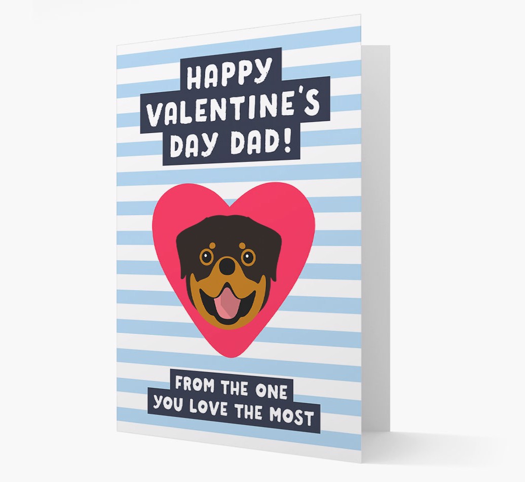 'Happy Valentine's Day Dad' - Personalized {breedFullName} Card- front