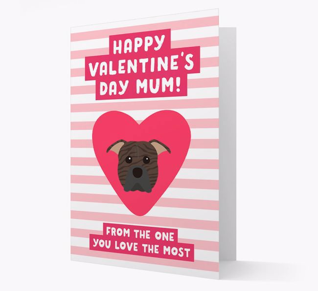 'Happy Valentine's Day Mum' Card with your {breedFullName} Icon