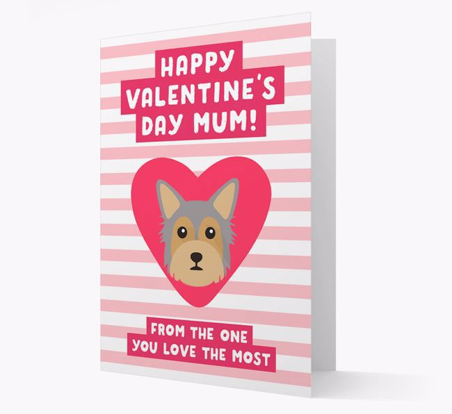 'Happy Valentine's Day Mum' Card with your {breedFullName} Icon