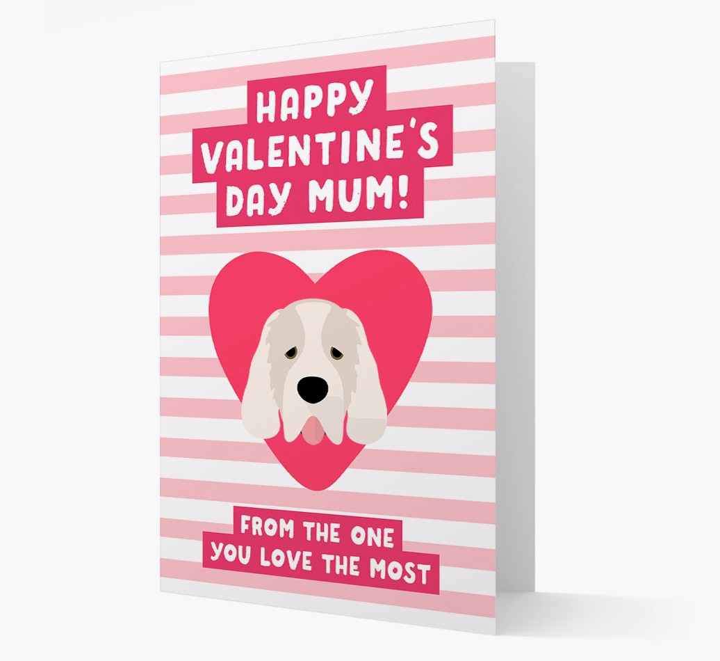 'Happy Valentine's Day Mum' - Personalised {breedFullName} Card- front