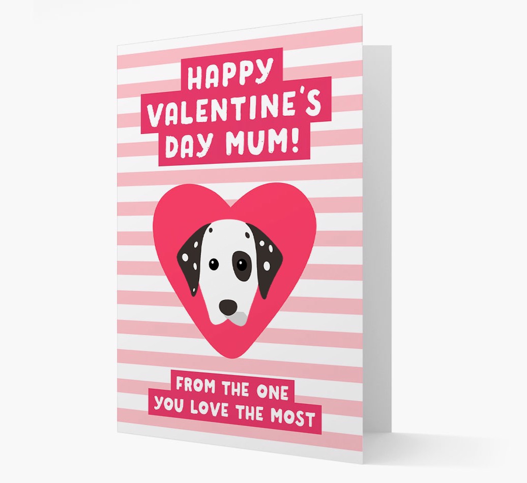 'Happy Valentine's Day Mum' - Personalised {breedFullName} Card- front