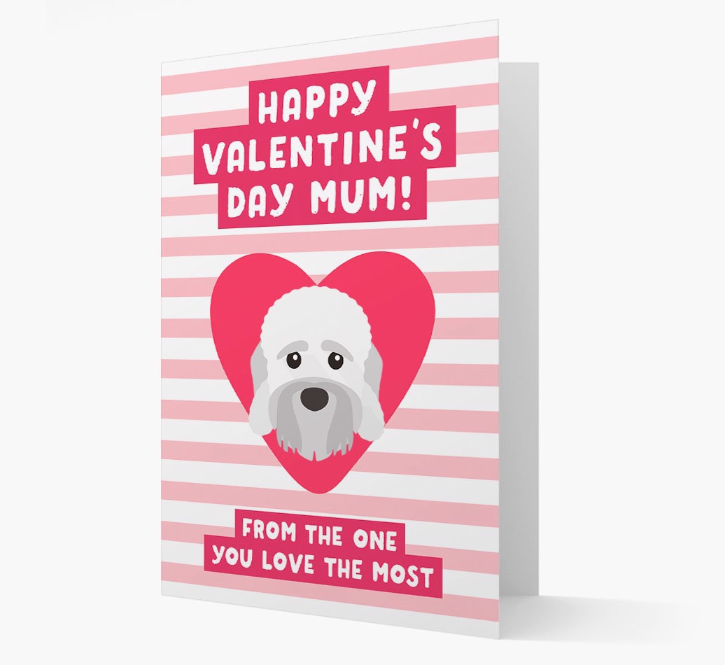 'Happy Valentine's Day Mum' - Personalised {breedFullName} Card- front