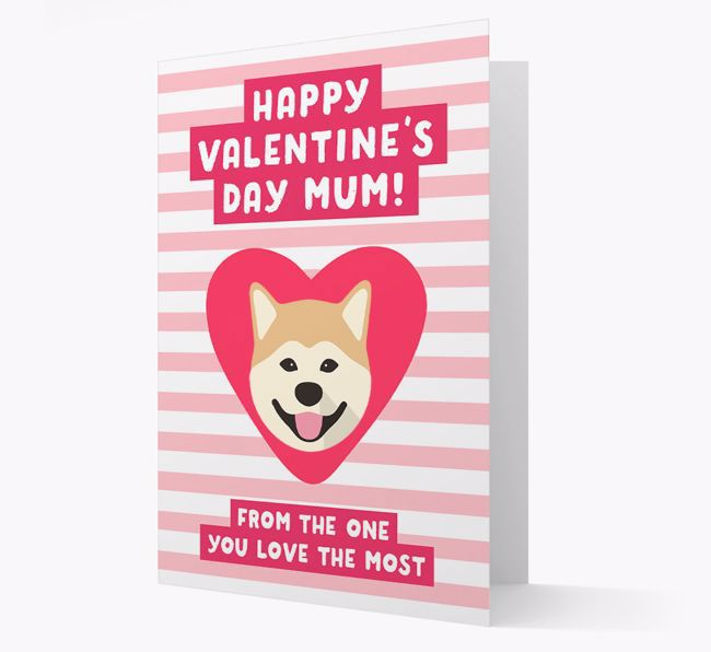 'Happy Valentine's Day Mum' Card with your {breedFullName} Icon