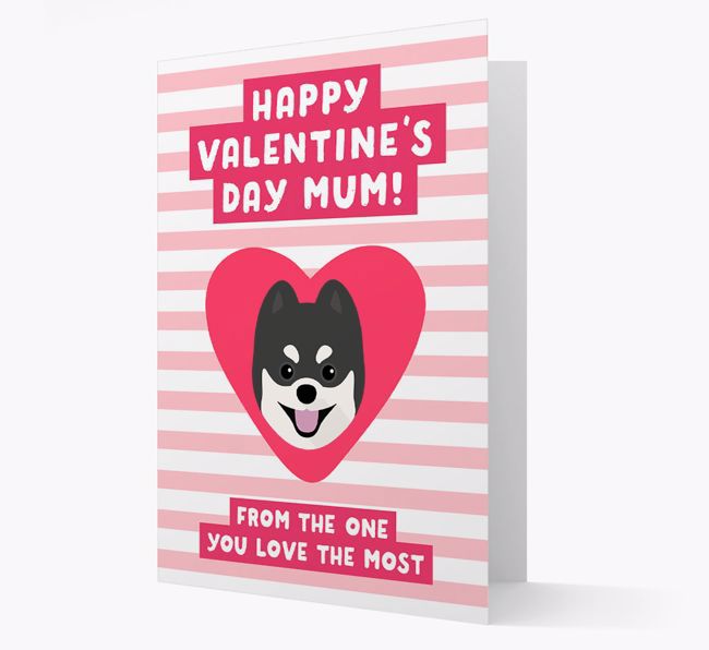 'Happy Valentine's Day Mum' Card with your {breedFullName} Icon