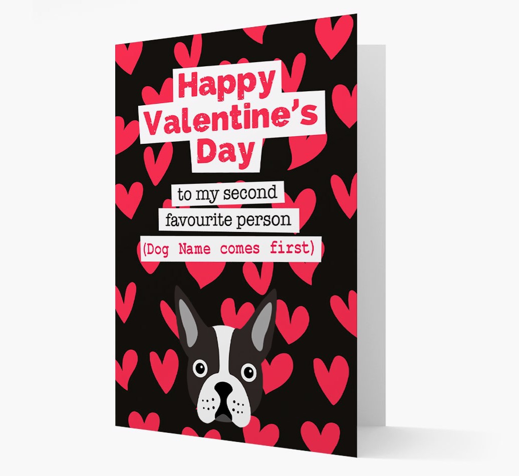 'To My Second Favourite Person...' {breedFullName} Valentine's Day Card front