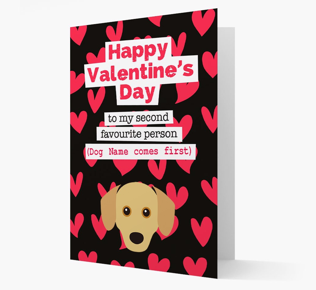 'To My Second Favourite Person...' {breedFullName} Valentine's Day Card front