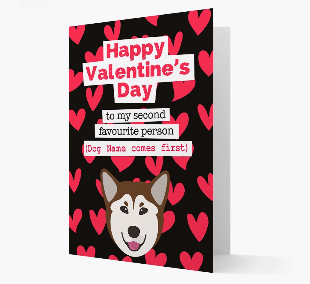 'To My Second Favourite Person...' {breedFullName} Valentine's Day Card front