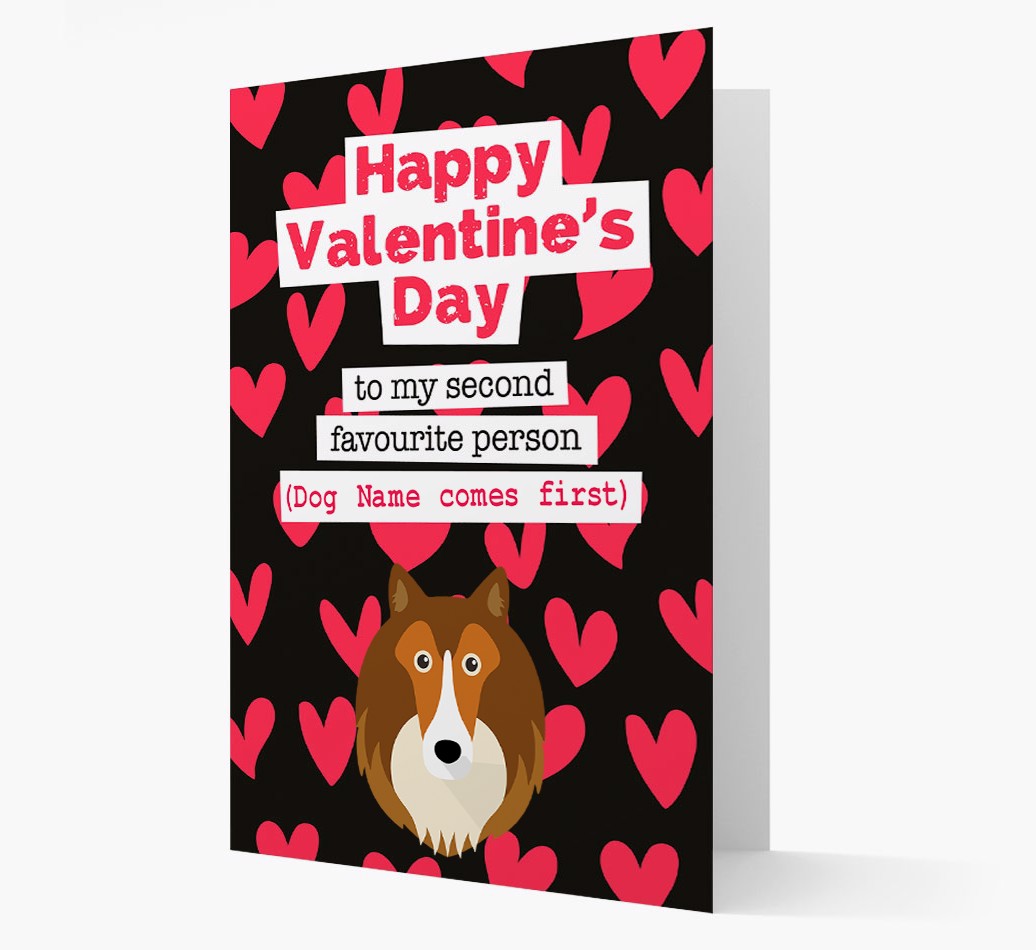 'To My Second Favourite Person...' {breedFullName} Valentine's Day Card front