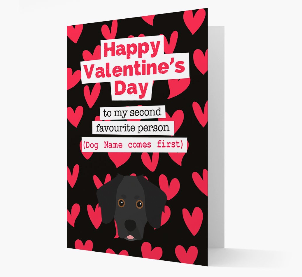 'To My Second Favourite Person...' {breedFullName} Valentine's Day Card front