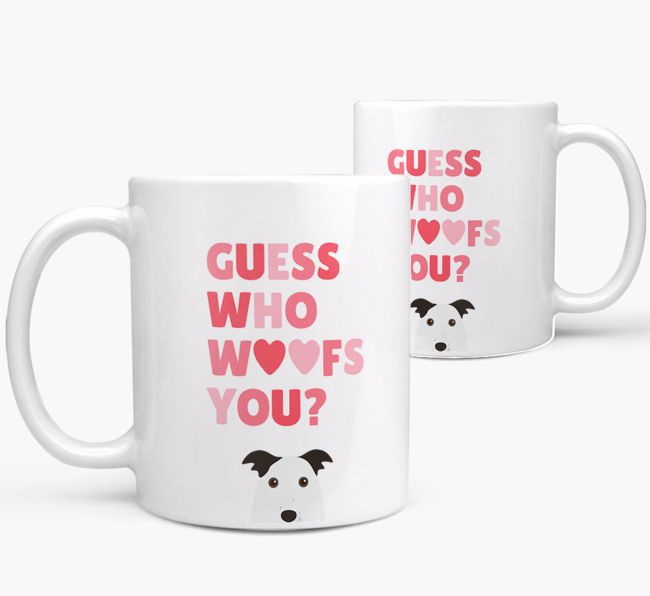 'Guess Who Woofs You' Mug With {breedFullName} Icon