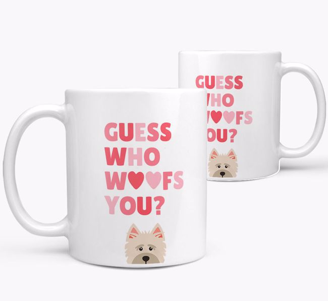 'Guess Who Woofs You' Mug With {breedFullName} Icon