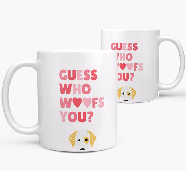 'Guess Who Woofs You' Mug With {breedFullName} Icon