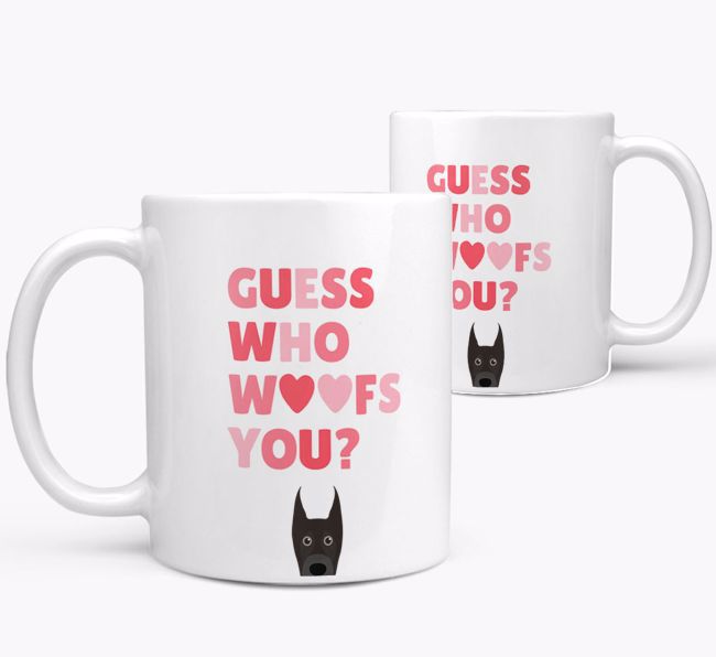 'Guess Who Woofs You' Mug With {breedFullName} Icon