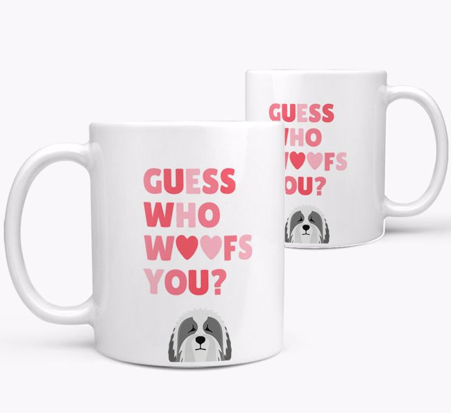 'Guess Who Woofs You' Mug With {breedFullName} Icon