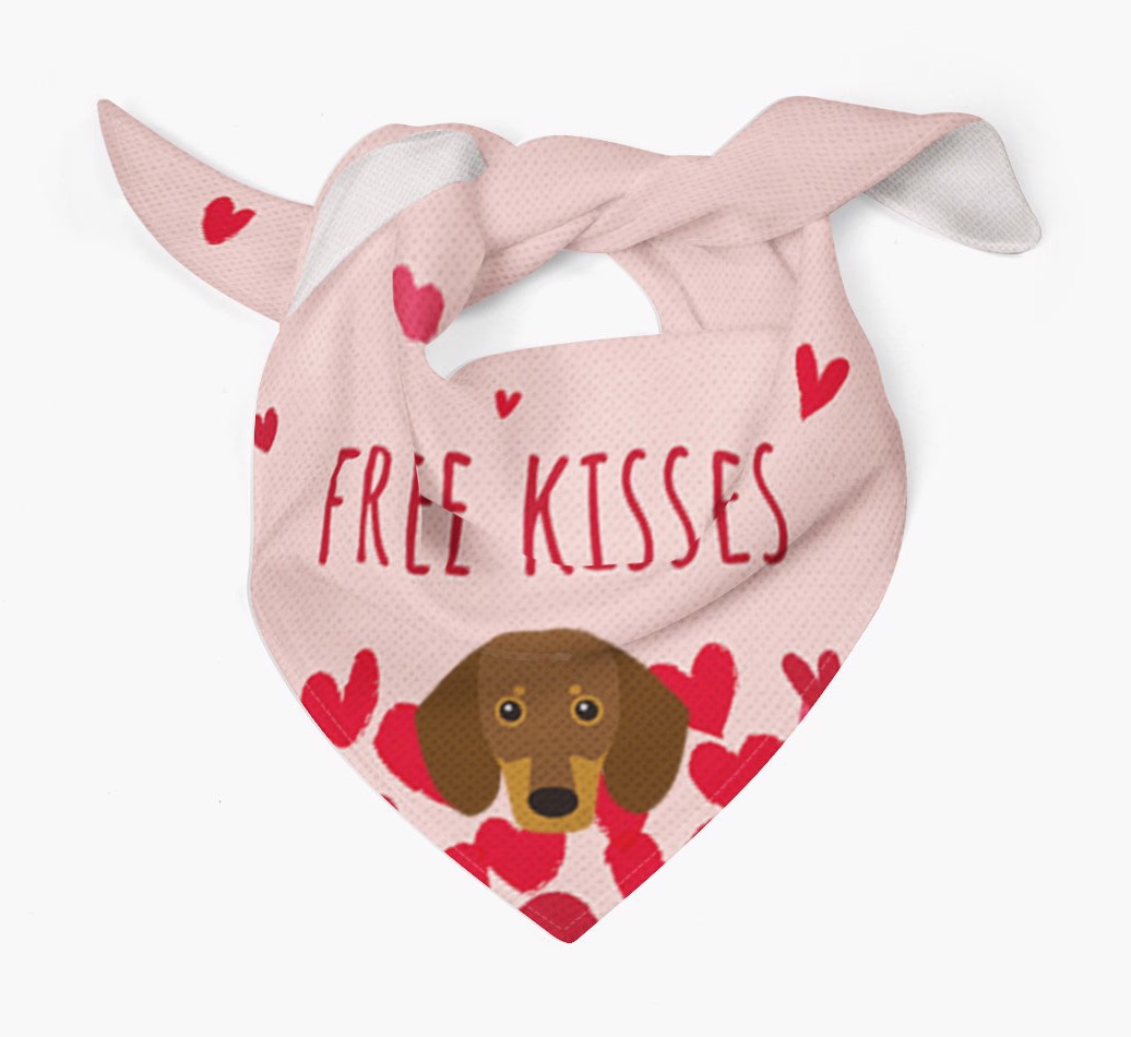 Free Kisses : Personalised {breedFullName} Bandana - Tied bandana