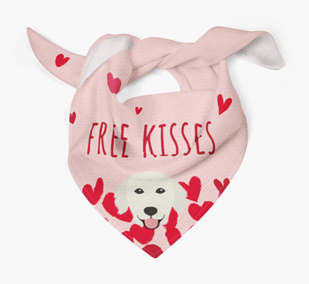 Free Kisses : Personalized {breedFullName} Bandana - Tied bandana