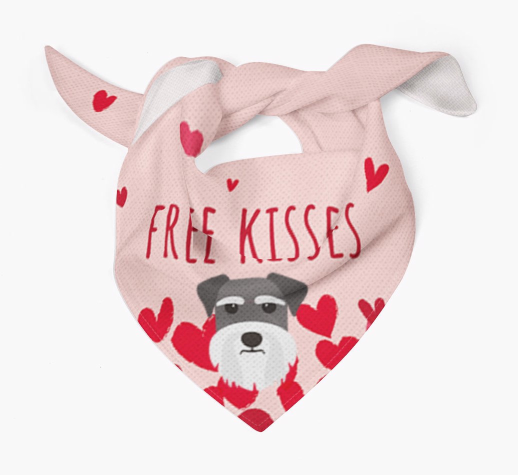 Free Kisses : Personalized {breedFullName} Bandana - Tied bandana