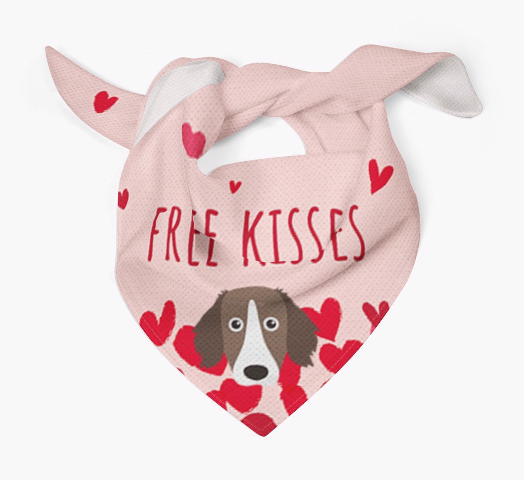 Free Kisses : Personalised {breedFullName} Bandana - Tied bandana