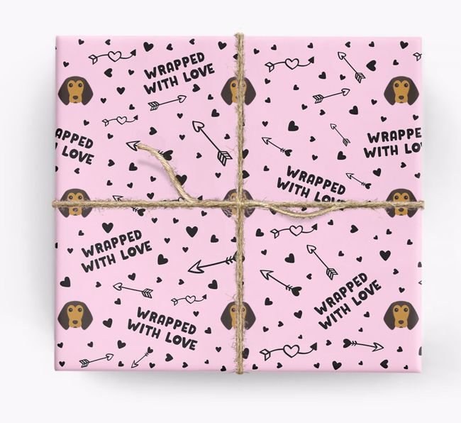 'Wrapped With Love' Wrapping Paper with {breedFullName} Icons