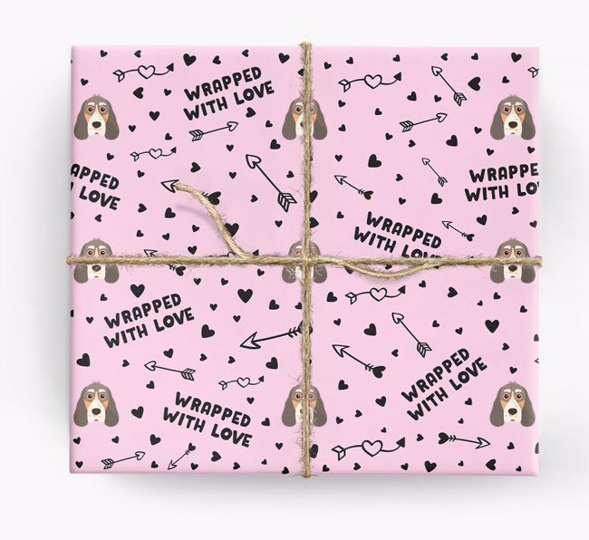 'Wrapped With Love' Wrapping Paper with {breedFullName} Icons