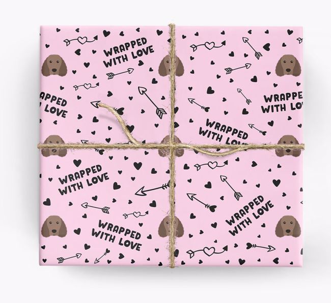 'Wrapped With Love' Wrapping Paper with {breedFullName} Icons