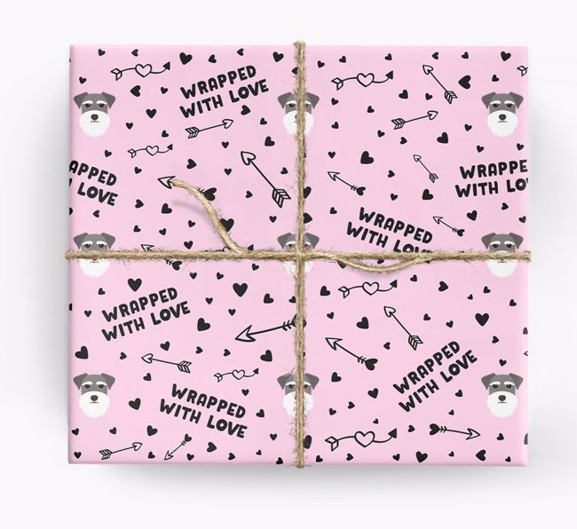 'Wrapped With Love' Wrapping Paper with {breedFullName} Icons