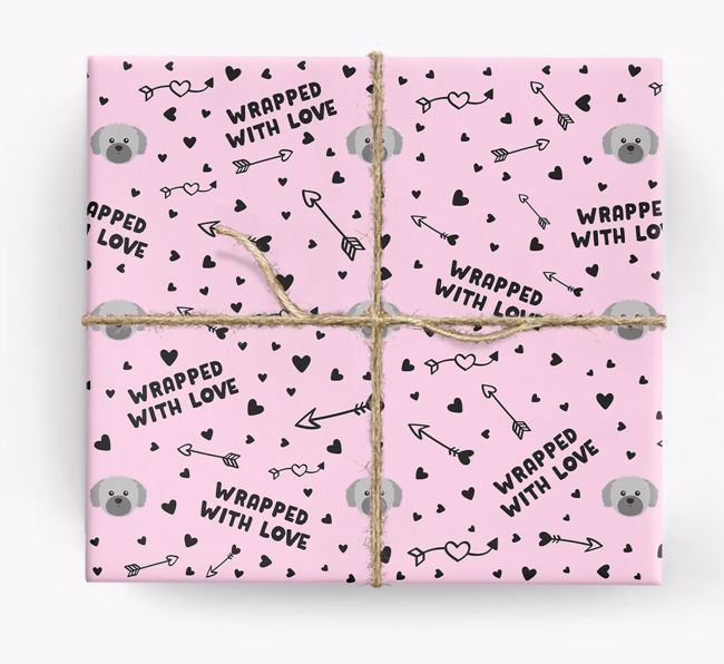 'Wrapped With Love' Wrapping Paper with {breedFullName} Icons