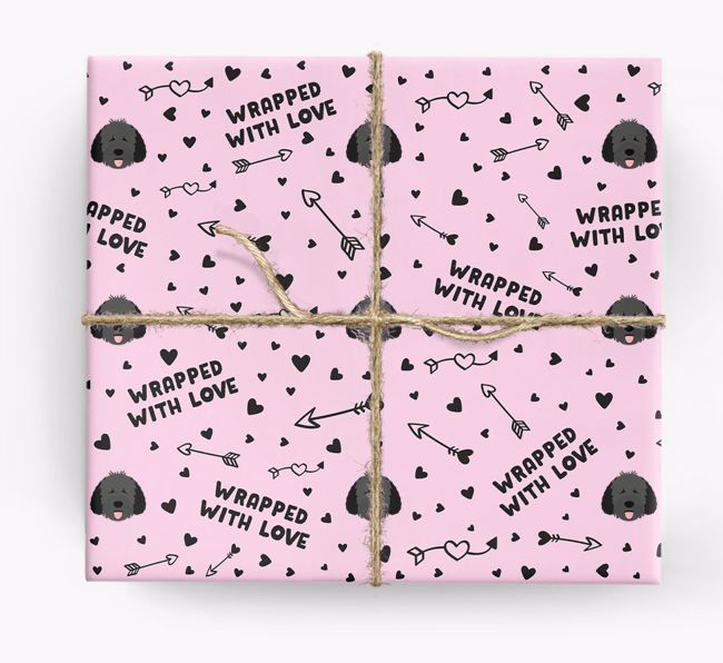 'Wrapped With Love' Wrapping Paper with {breedFullName} Icons