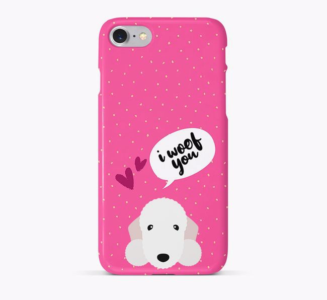 'I Woof You!' Pattern Phone Case with {breedFullName} Icon