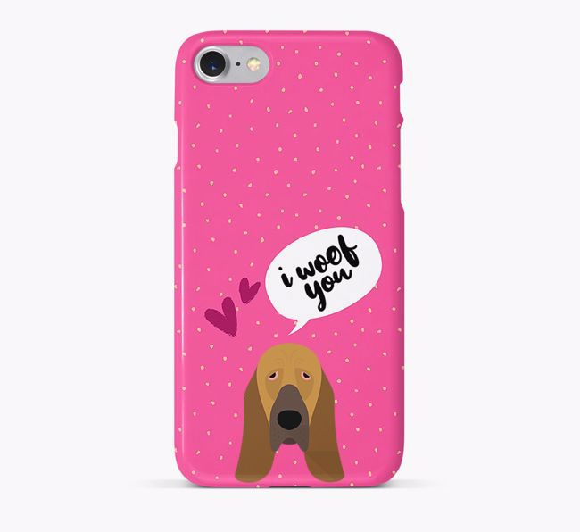 'I Woof You!' Pattern Phone Case with {breedFullName} Icon