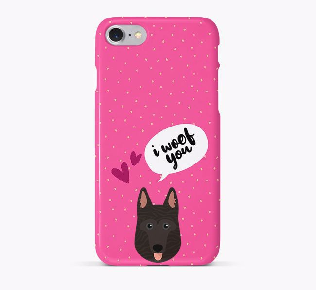 'I Woof You!' Pattern Phone Case with {breedFullName} Icon