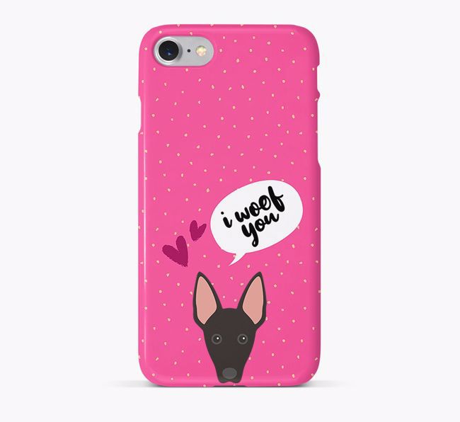 'I Woof You!' Pattern Phone Case with {breedFullName} Icon