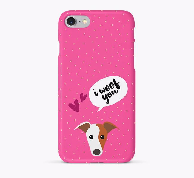 'I Woof You!' Pattern Phone Case with {breedFullName} Icon