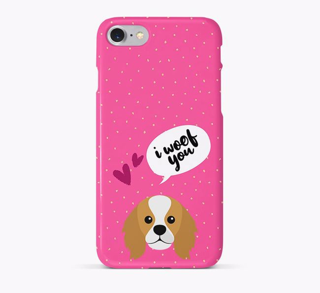 'I Woof You!' Pattern Phone Case with {breedFullName} Icon