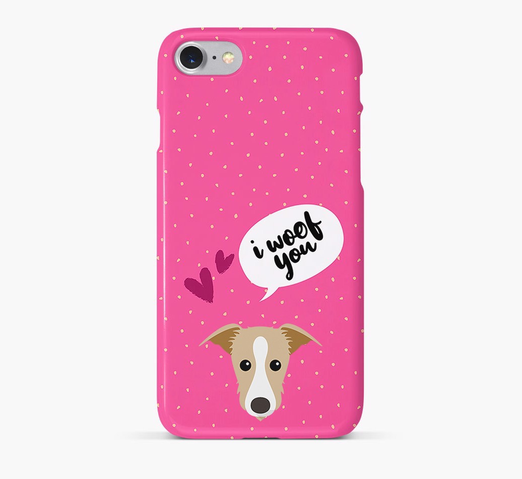 'breedFullName} 'I Woof You!' Pattern Phone Case