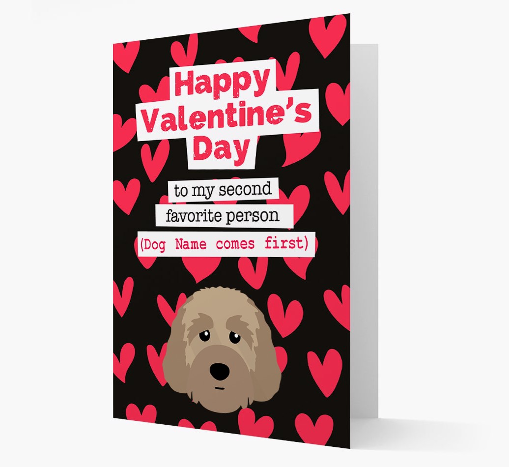 'To My Second Favorite Person...' {breedFullName} Valentine's Day Card front